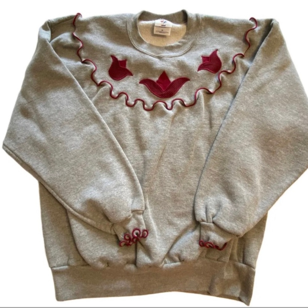 Vintage Grandma Tulip Flowers Crewneck Sweatshirt